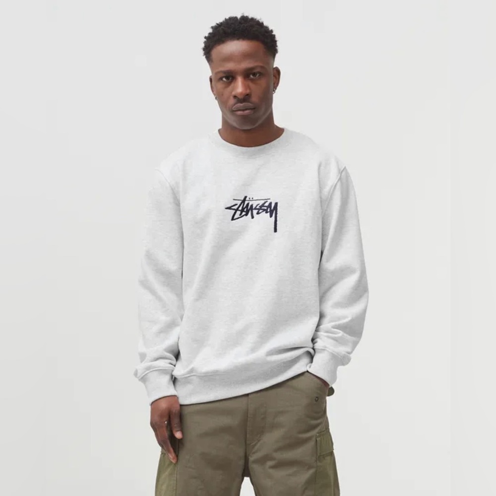 STUSSY SWEATSHIRT ASH HEATER